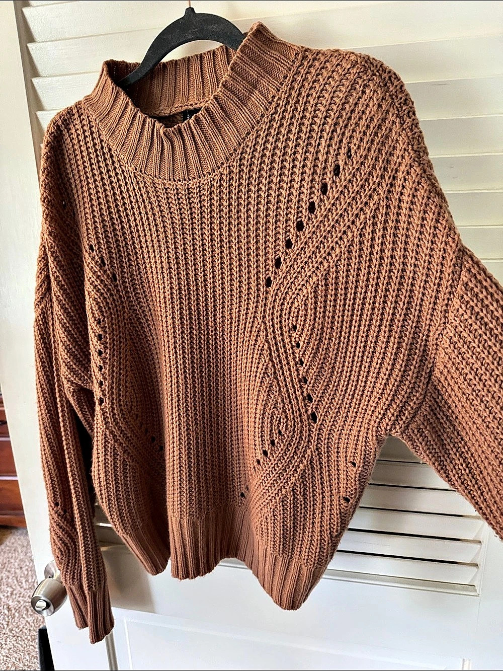 moon + mackenzie Brown Knit Sweater Size Large - Picture 2 of 3